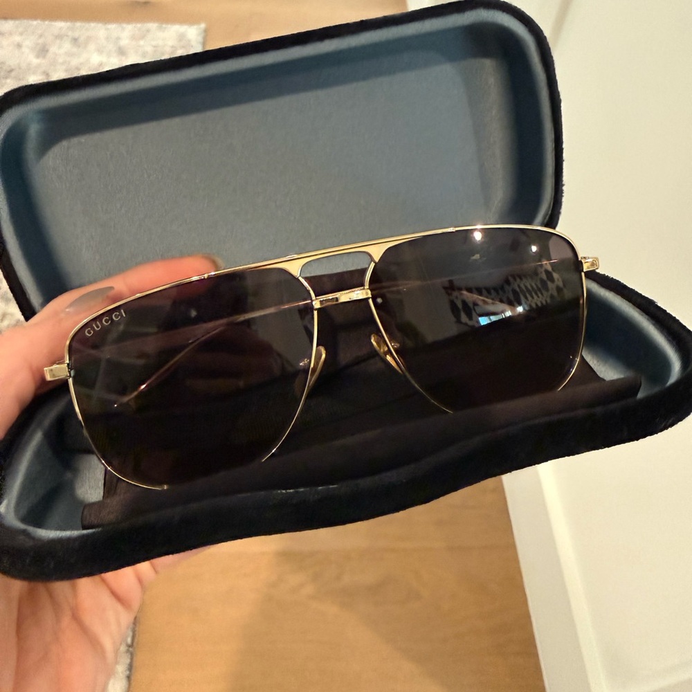 Gucci Gold Aviator Sunglasses